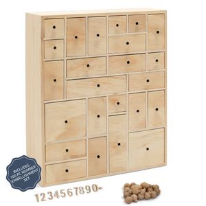 Wooden DIY Storage Organizer/ Wooden Advent Calendar with FREE Number Embellishments