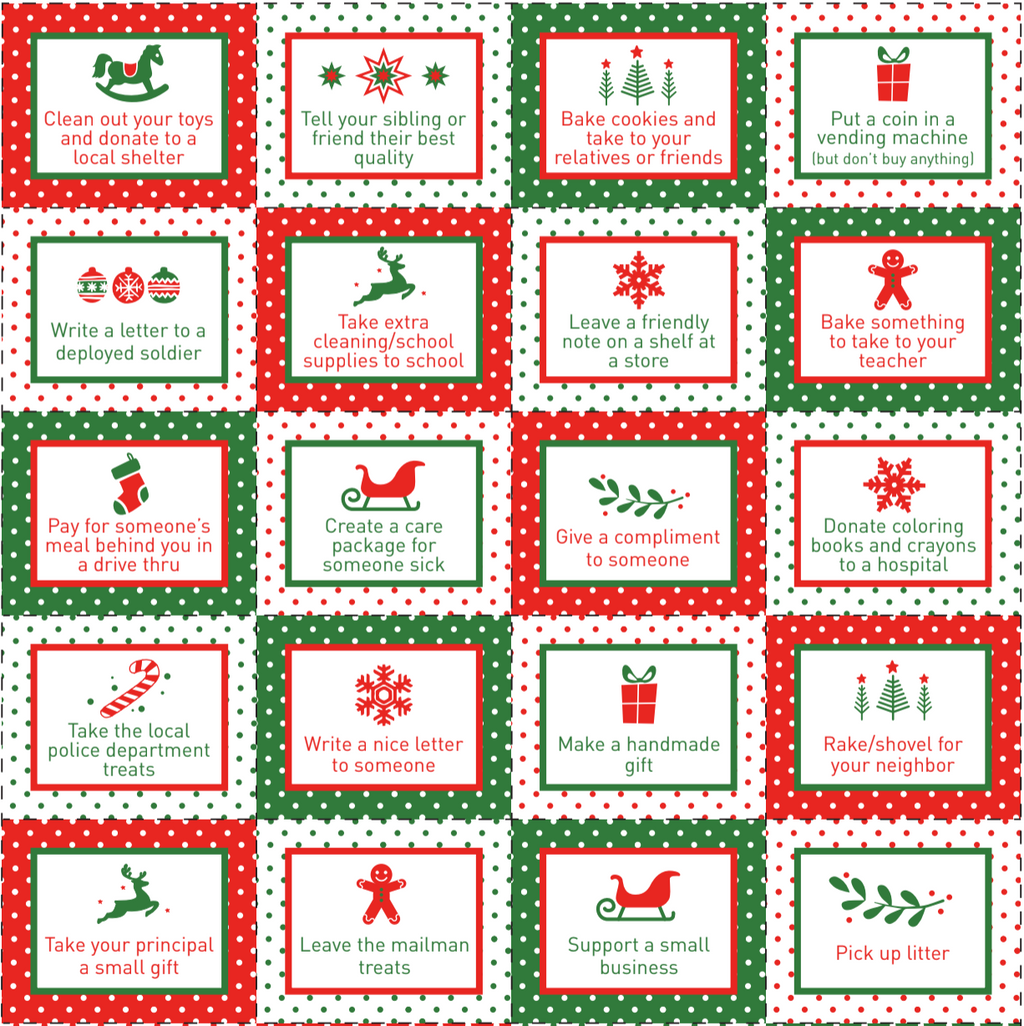 Acts of Kindness Advent Calendar Filler Sheet (PDF)