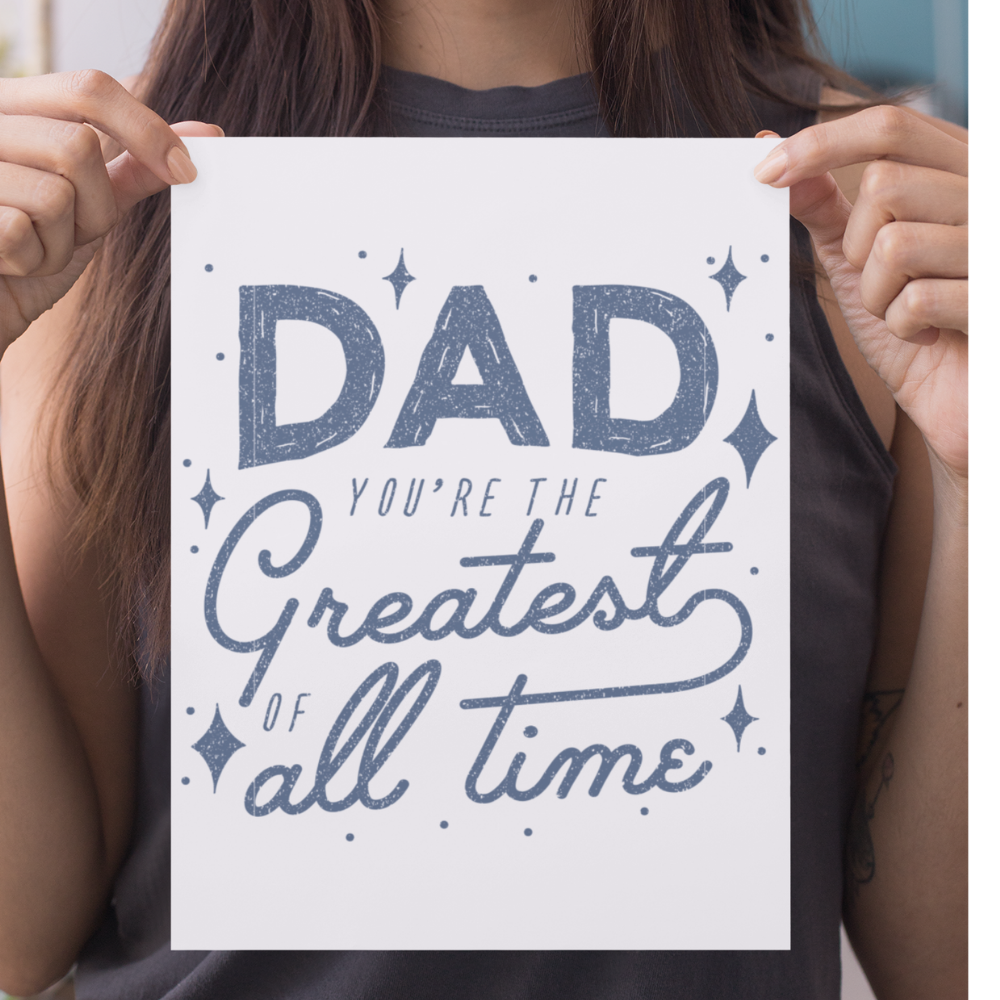FREE Iron on transfer template - "DAD AND DAUGHTER"
