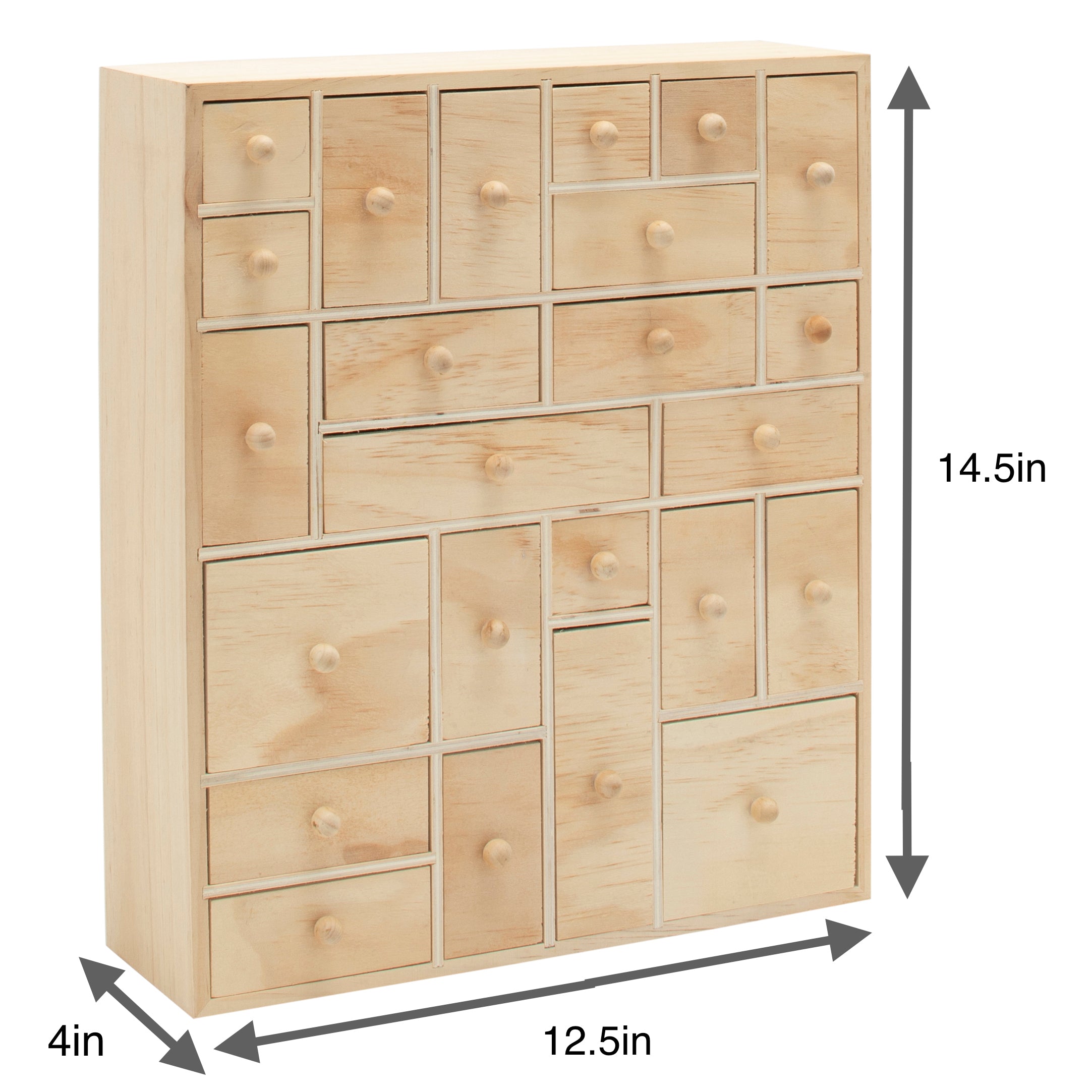HYGGEHAUS Natural Wooden Storage Organizer            (24 drawer)